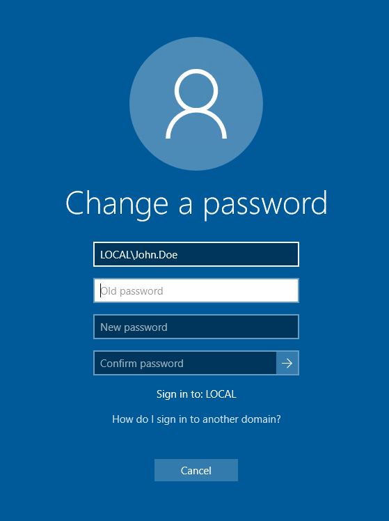 Password Change Screen
